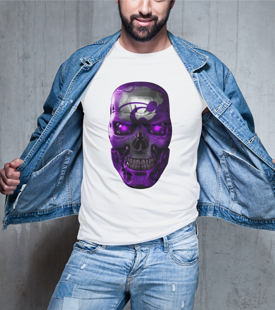 Kansas State Wildcats Purple Skull T-Shirt