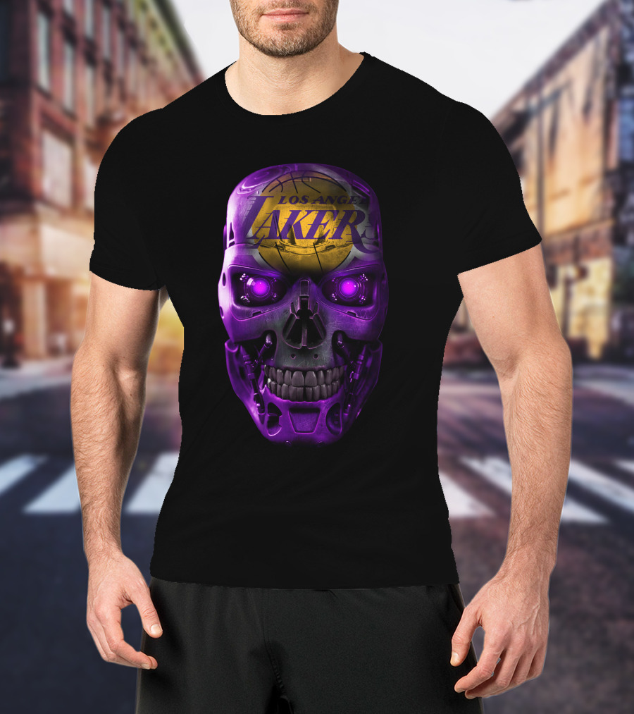Los Angeles Lakers Purple Skull T-Shirt