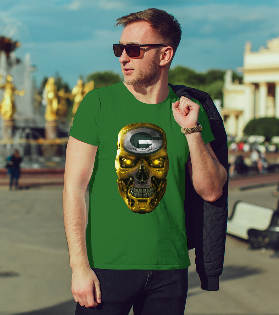 Skull Packers With Green Bay Faceplate T-Shirt