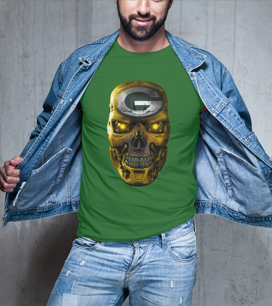 Skull Packers With Green Bay Faceplate T-Shirt