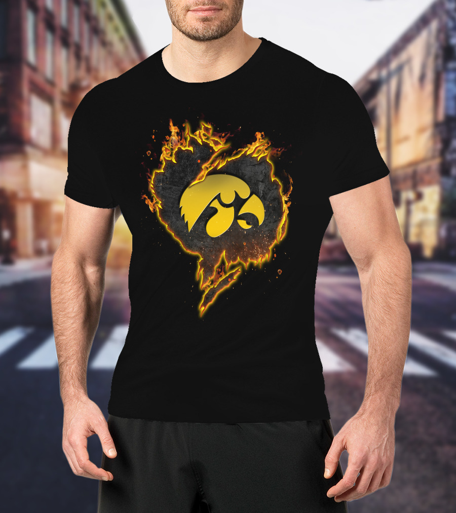 Love Hawkeyes Flaming T-Shirt