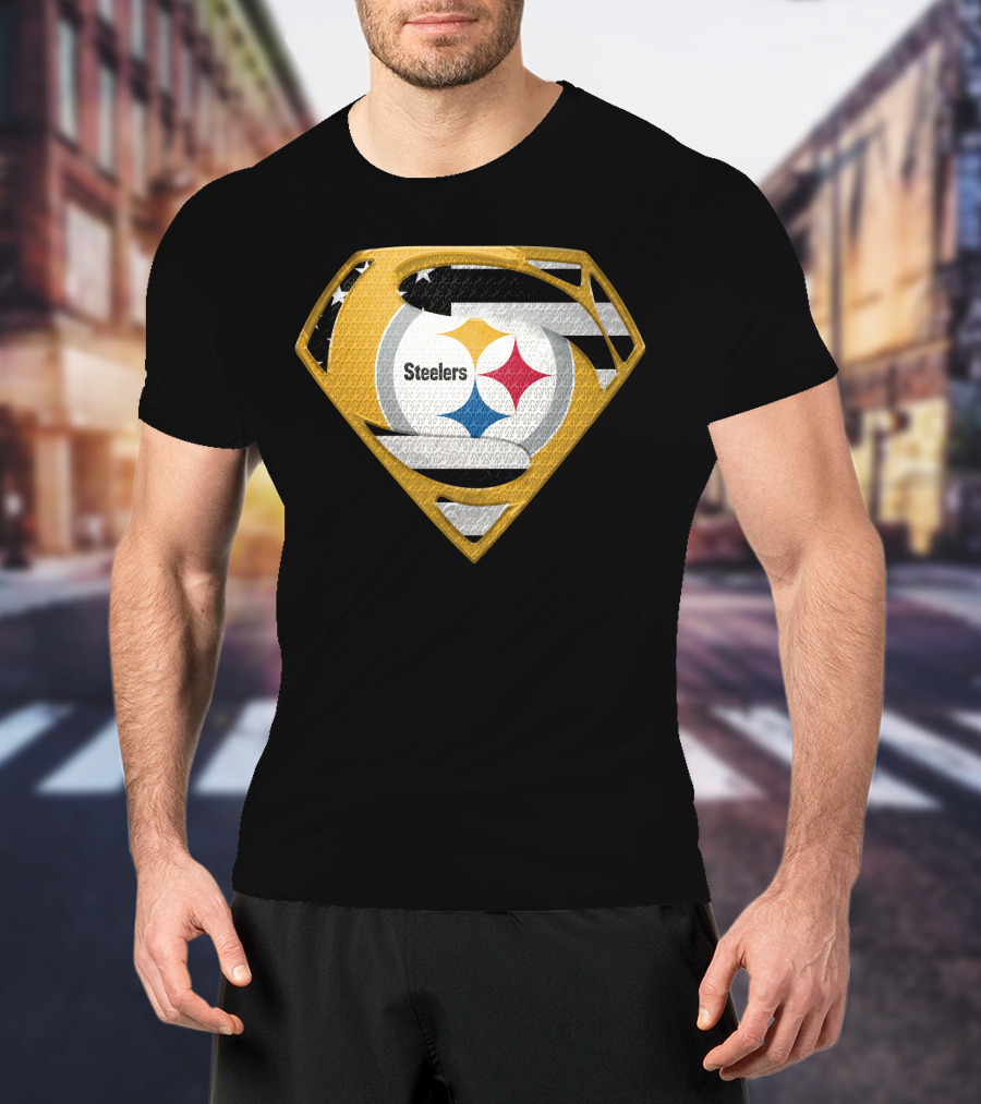 Steelers Superman Logo Shield Emblem Steelers Crest T-Shirt