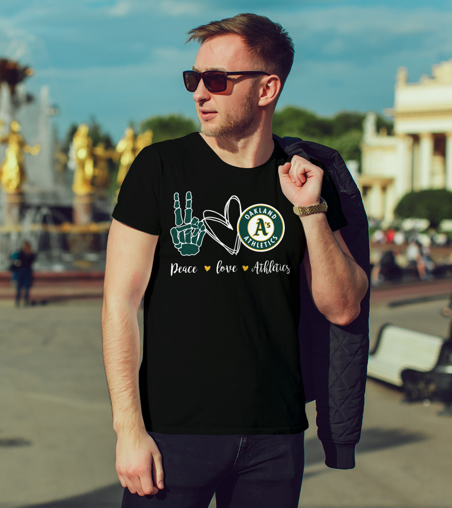 Peace Love Oakland Athletics T-Shirt