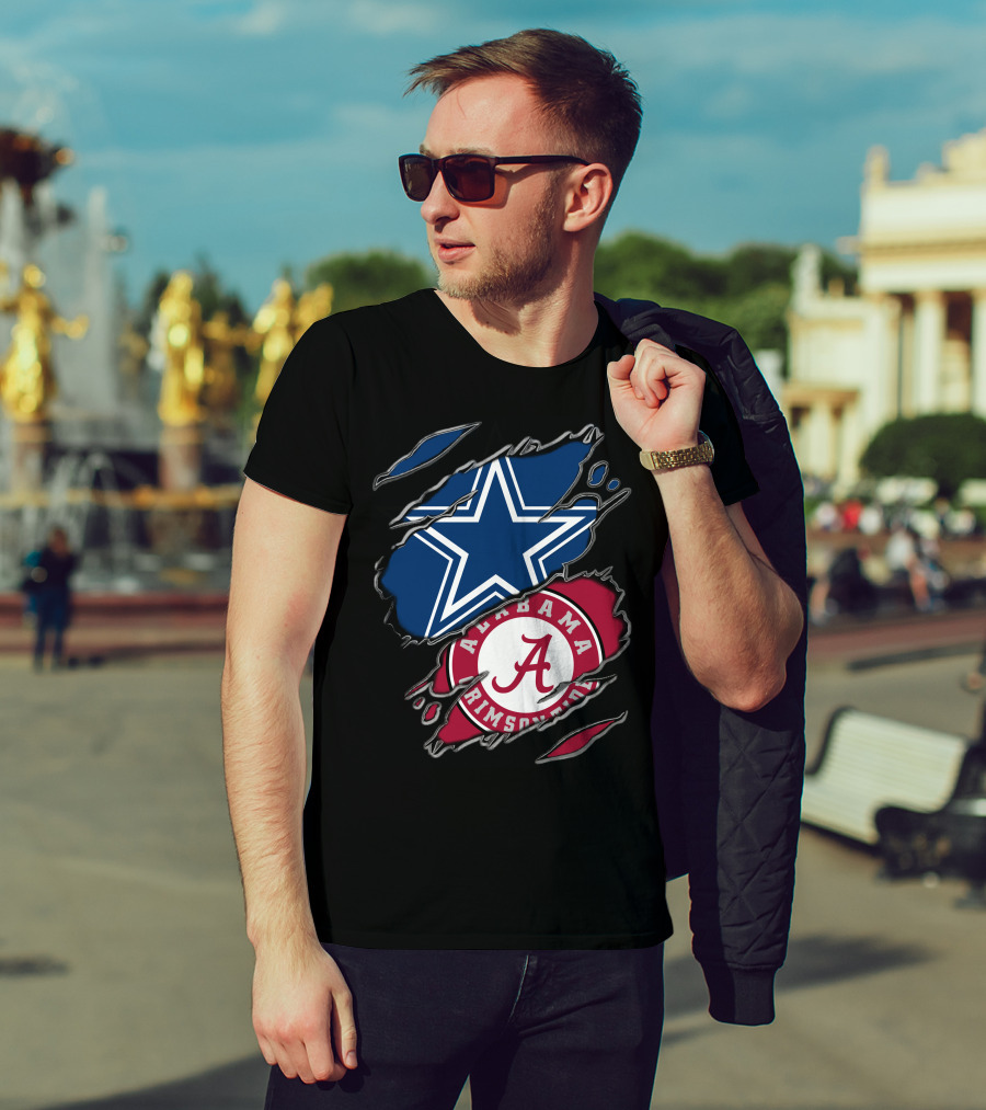 Dallas Cowboys Star Alabama Crimson Tide Crimson And White T-Shirt