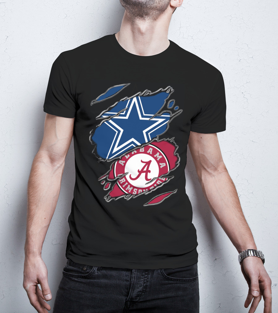 Dallas Cowboys Star Alabama Crimson Tide Crimson And White T-Shirt