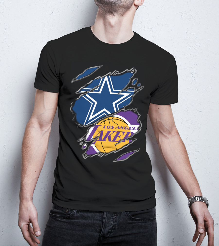 Dallas Cowboys Los Angeles Lakers Fan Crossover T-Shirt