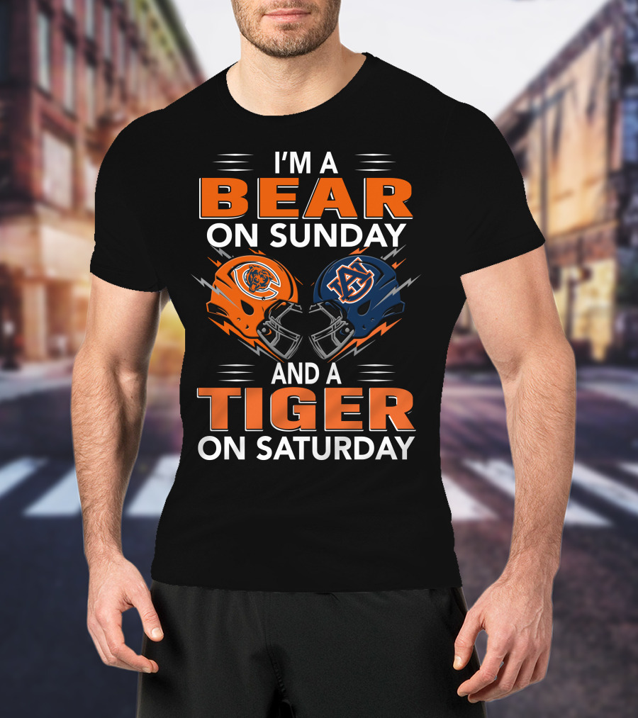 I'm A Bear On Sunday And A Tiger On Saturday Football Pride T-Shirt