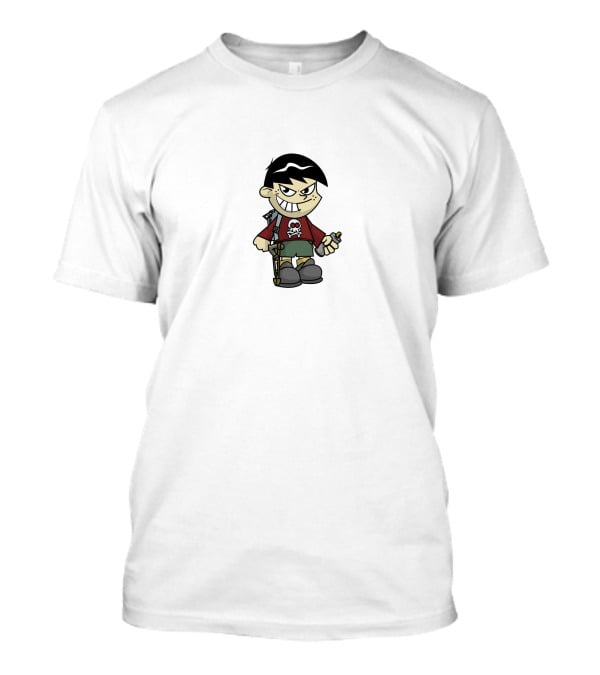 KND Villain Villains Cartoon Network Bowler Hat Skull Cane Grinning Character Red T-Shirt
