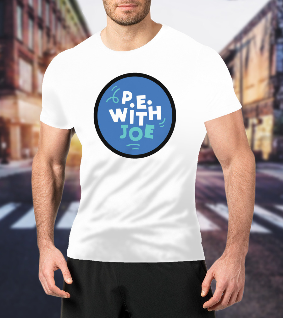 P.E. With Joe Fitness Icon Blue Circle T-Shirt