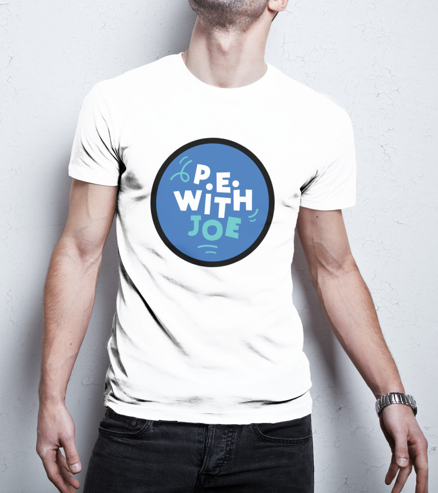 P.E. With Joe Fitness Icon Blue Circle T-Shirt