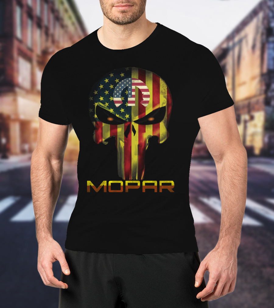 MOPAR American Flag Skull T-Shirt