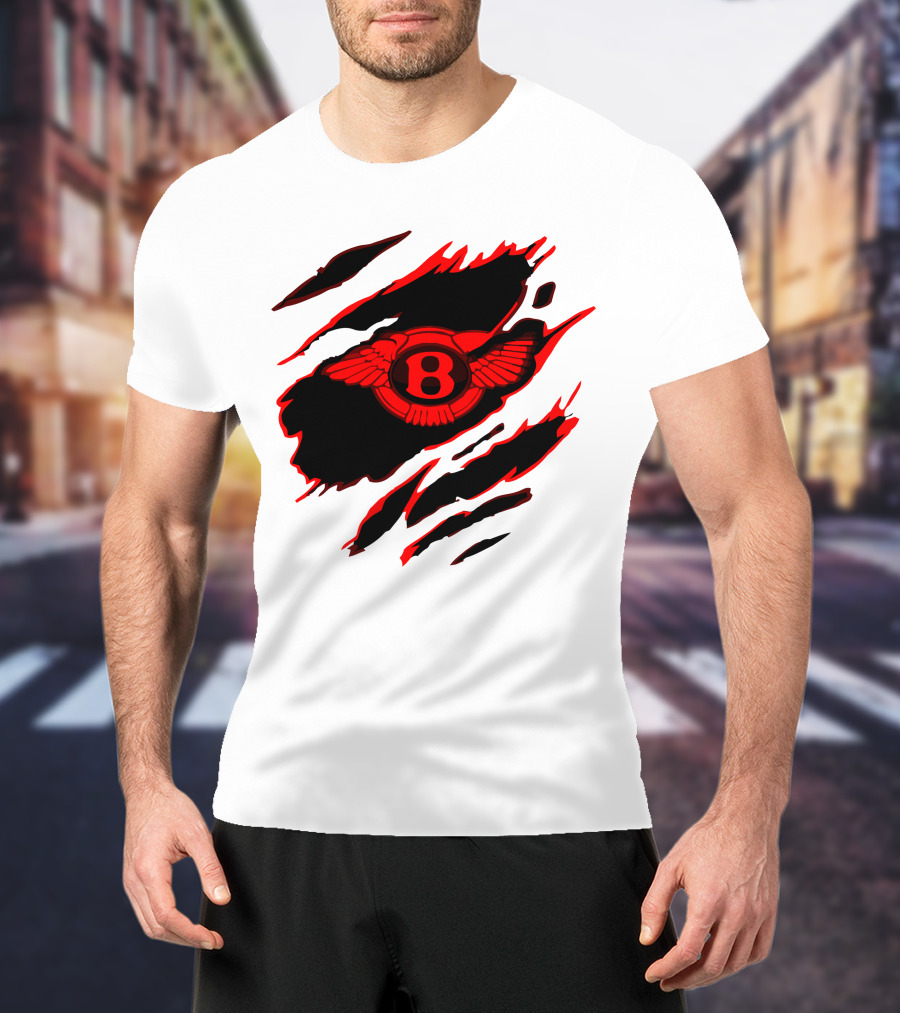 Bentley Red Winged Logo With Claw Marks T-Shirt