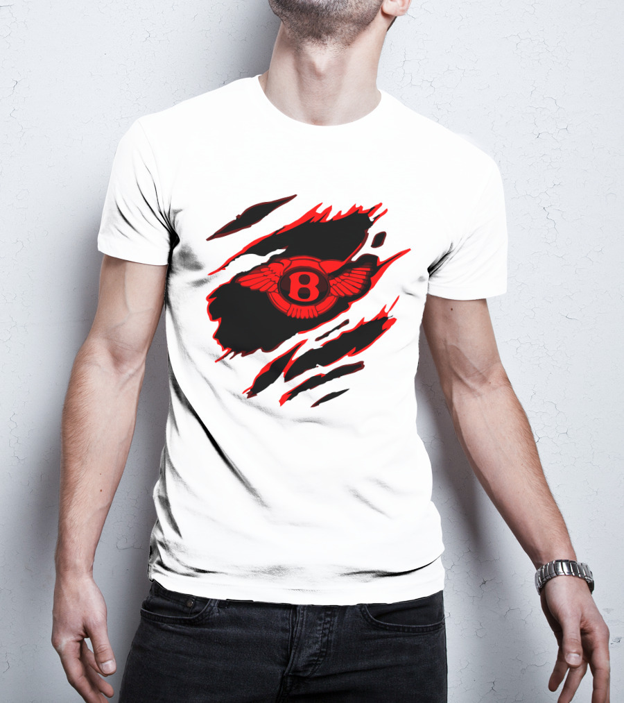 Bentley Red Winged Logo With Claw Marks T-Shirt