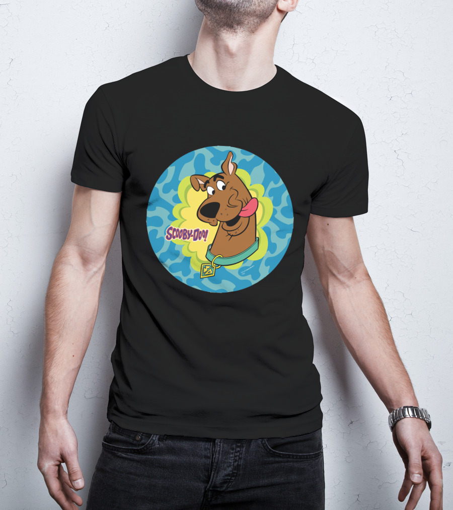 Scooby-Doo Winking Face In Blue And Green T-Shirt