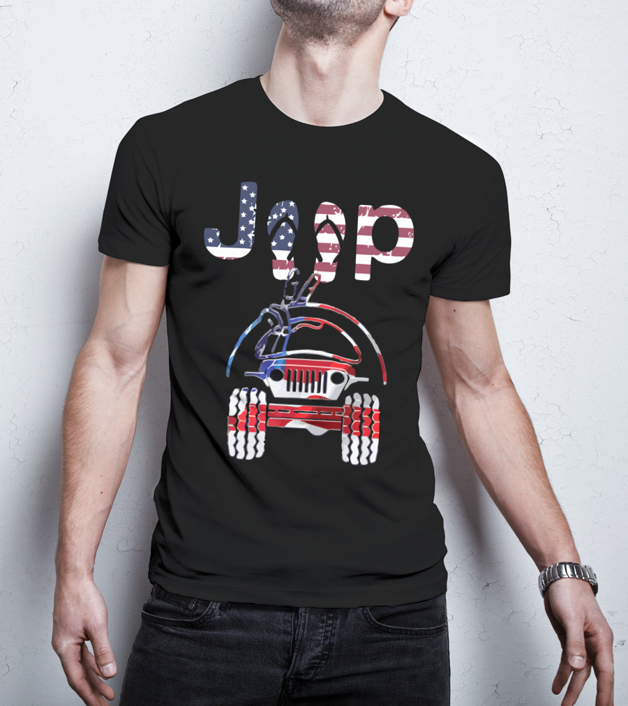 JEEP American Flag Off-Road Adventure T-Shirt