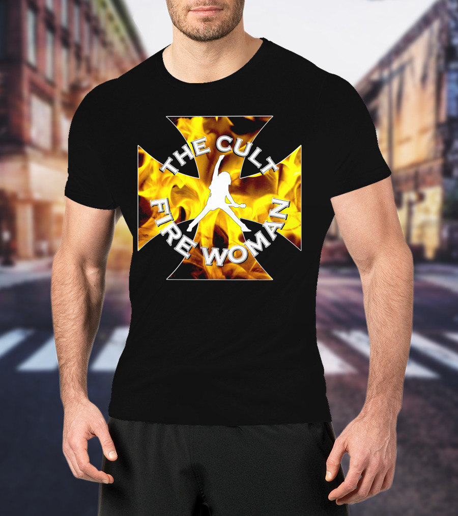 The Cult Fire Woman Flames Emblem T-Shirt