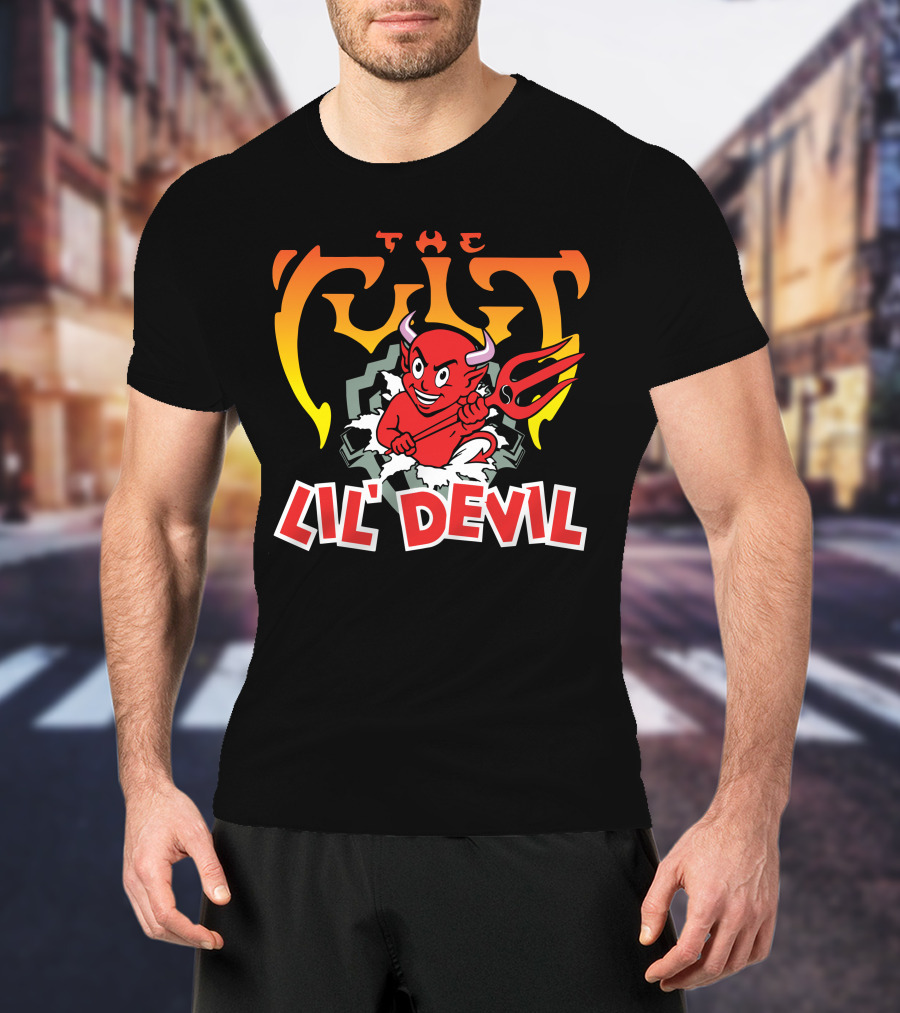 The Cult Lil' Devil Iconic Red Character With Pitchfork T-Shirt