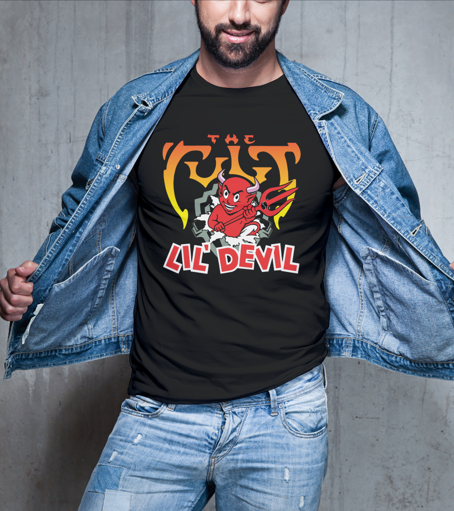 The Cult Lil' Devil Iconic Red Character With Pitchfork T-Shirt