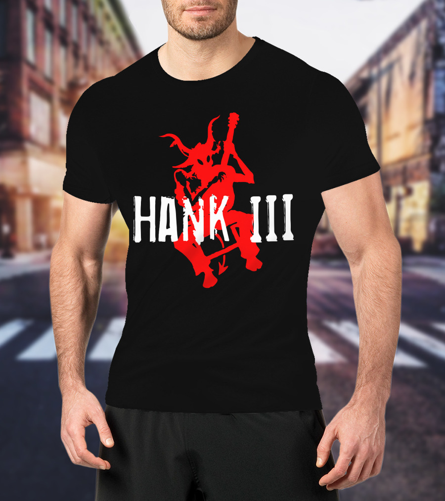 Hank III Red Devil Playing Guitar T-Shirt