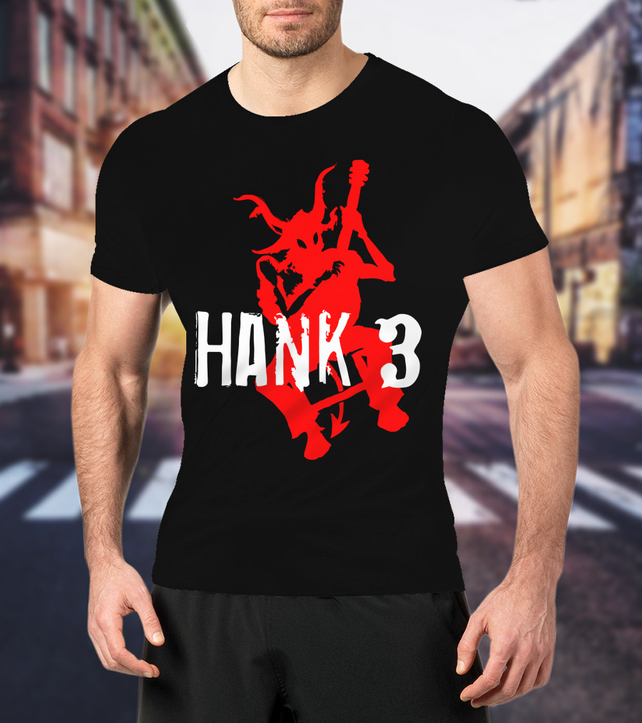 Hank 3 Red Devil Playing Guitar T-Shirt