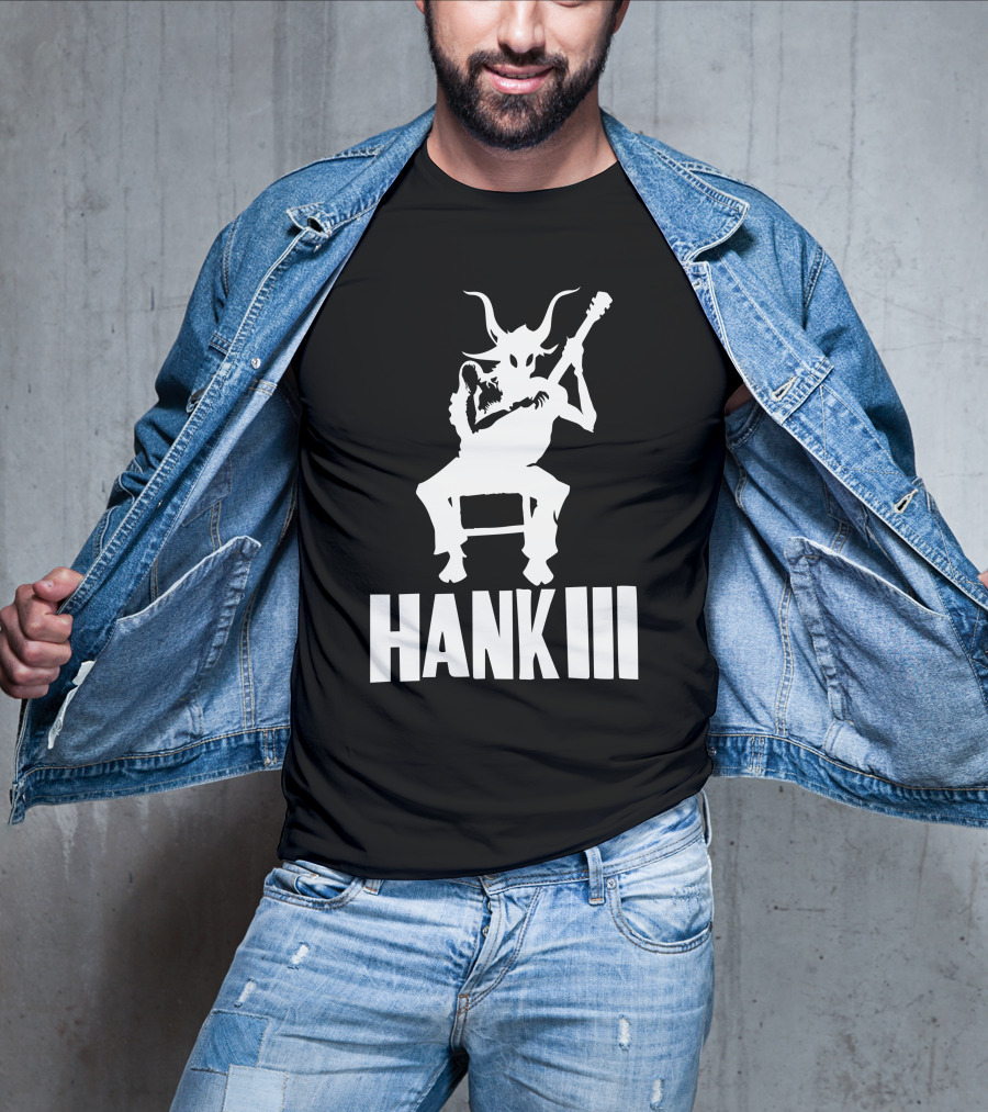 Hank III Goat Demon Playing Guitar T-Shirt