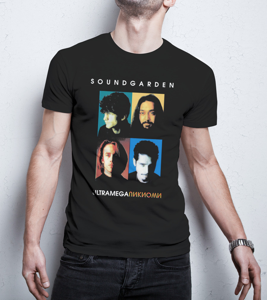 Soundgarden Ultramega OK Album Cover Quadrant Faces T-Shirt