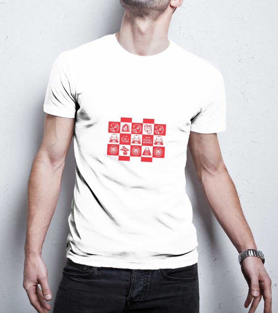 Uniqlo Omiyage Engimono Icons Red White Blocks T-Shirt