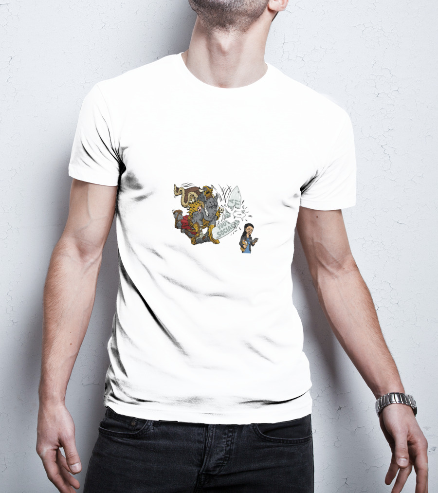 AOCMerch Socialism Satire Comic Character Scene T-Shirt