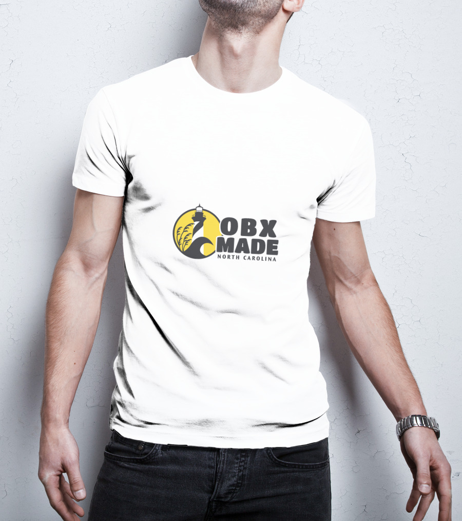 OBX Made North Carolina Lighthouse Wave Badge T-Shirt