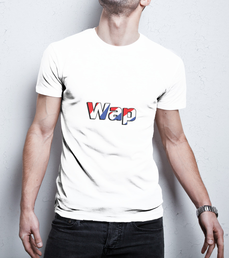 Wap Red White Blue Lettering Style Merchandise T-Shirt