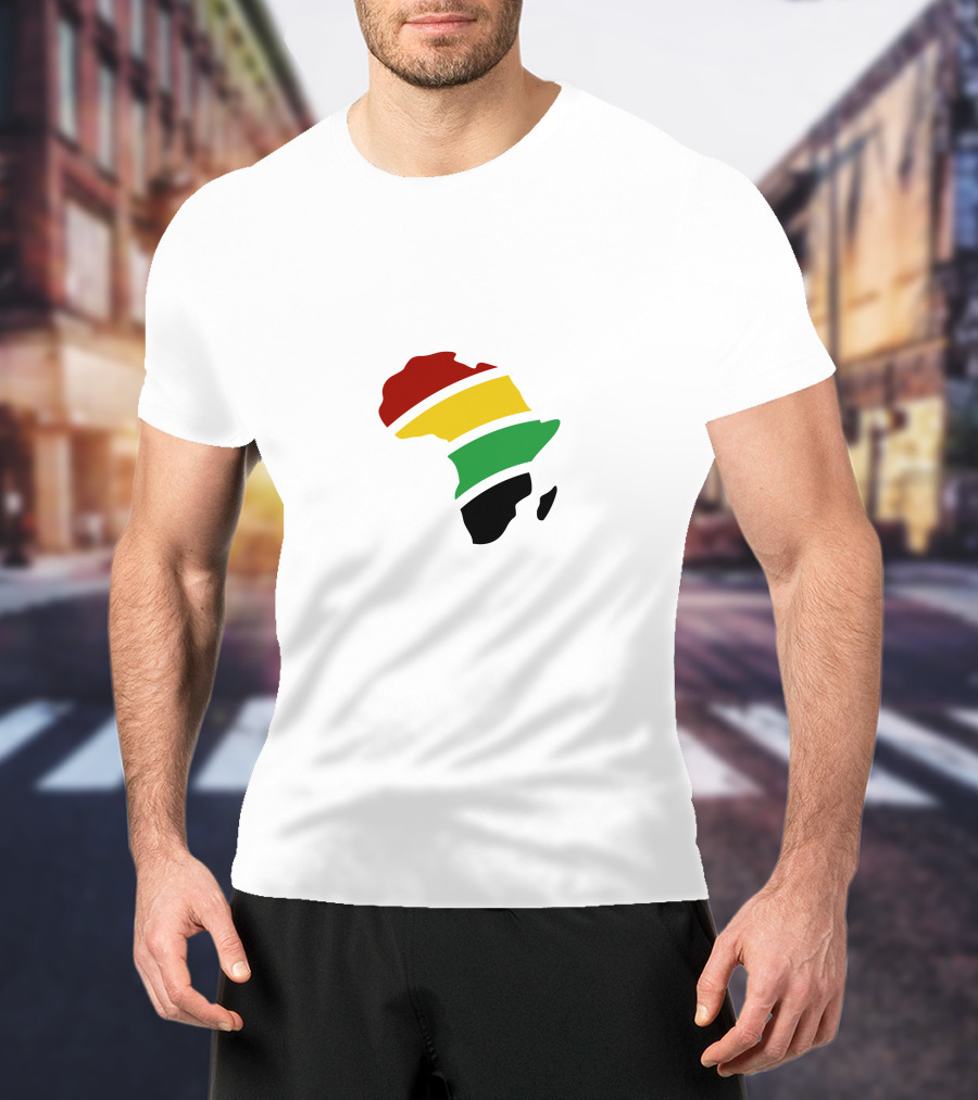 African Map Red Yellow Green Black T-Shirt