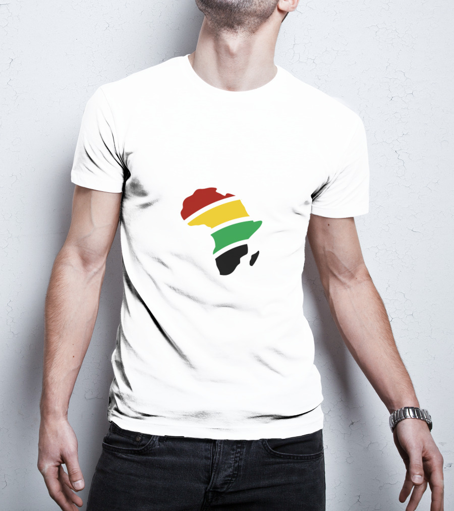 African Map Red Yellow Green Black T-Shirt