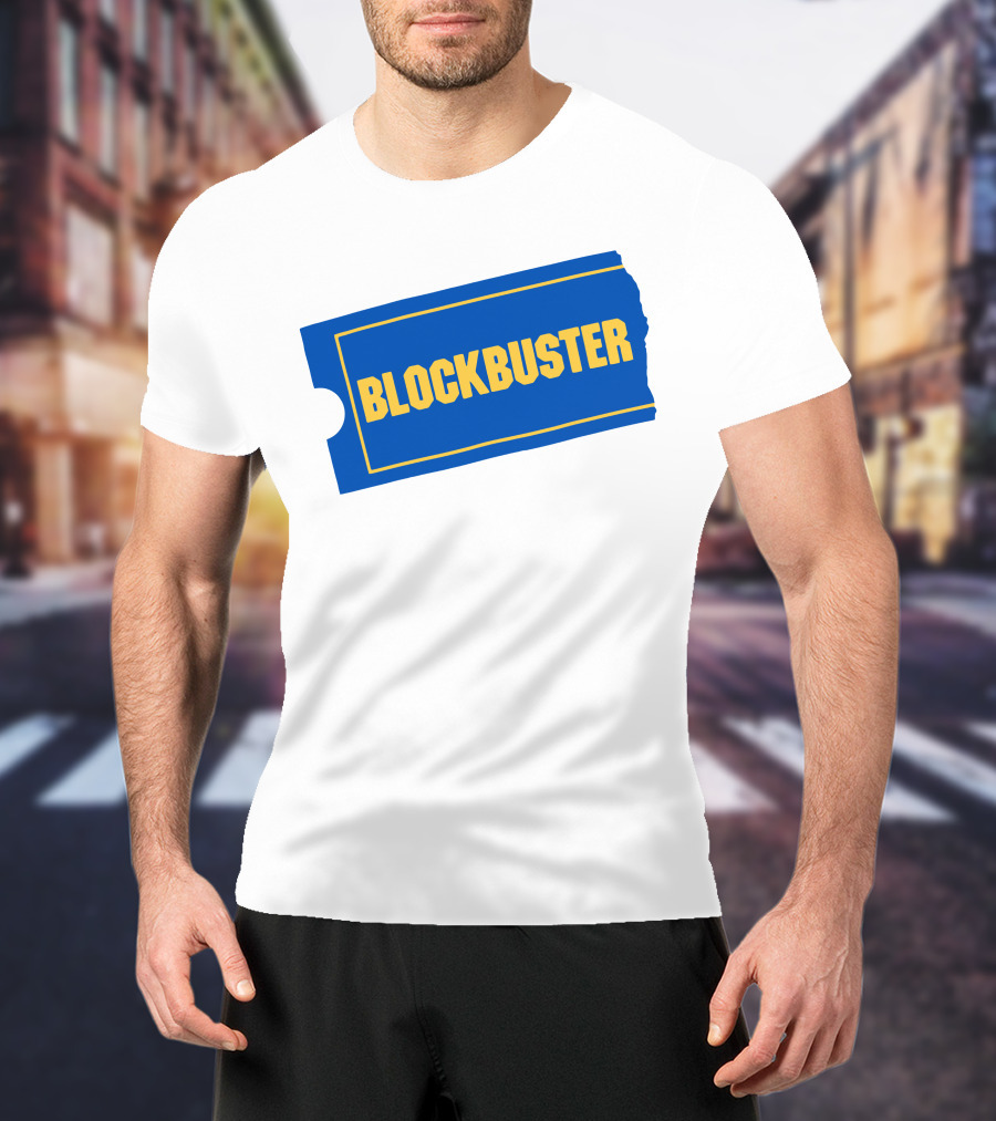 Blockbuster Blue Ticket Logo Nostalgia T-Shirt