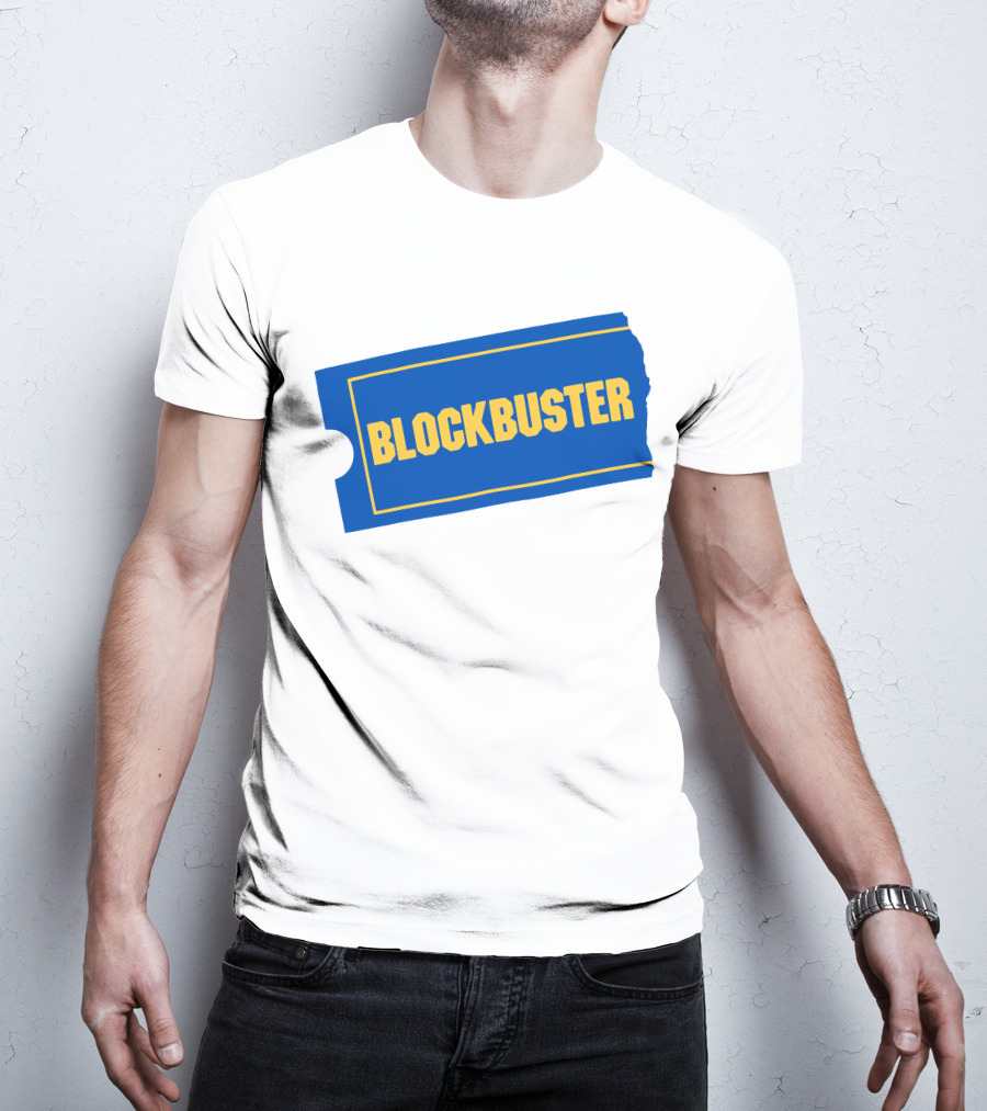 Blockbuster Blue Ticket Logo Nostalgia T-Shirt