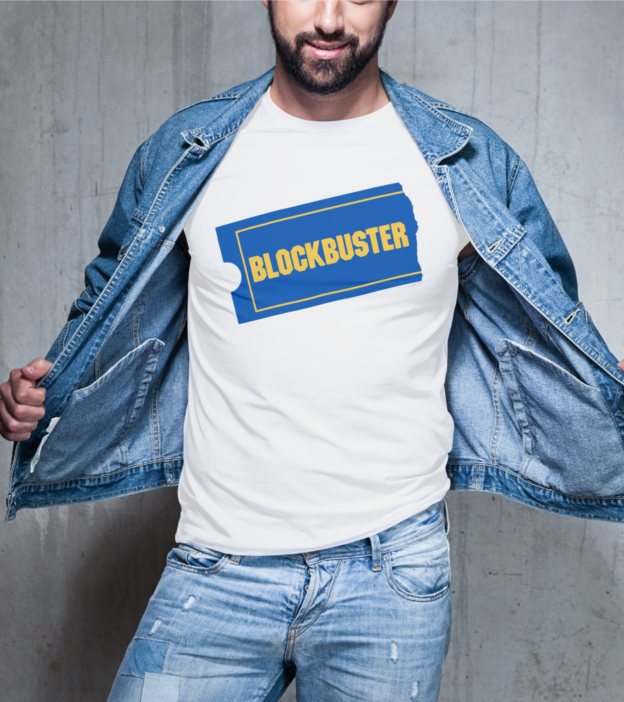 Blockbuster Blue Ticket Logo Nostalgia T-Shirt
