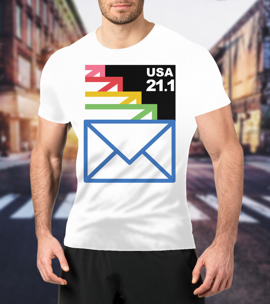 USA 21.1 Envelope Crop Top USPS Merch T-Shirt