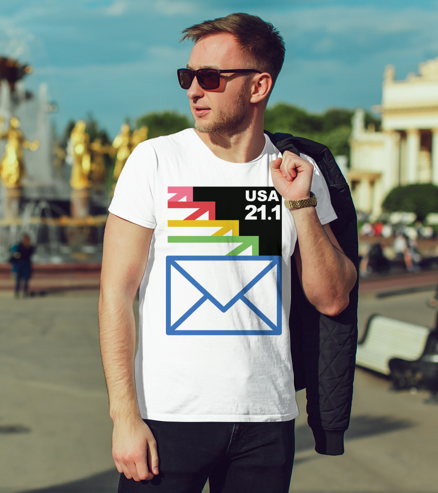 USA 21.1 Envelope Crop Top USPS Merch T-Shirt