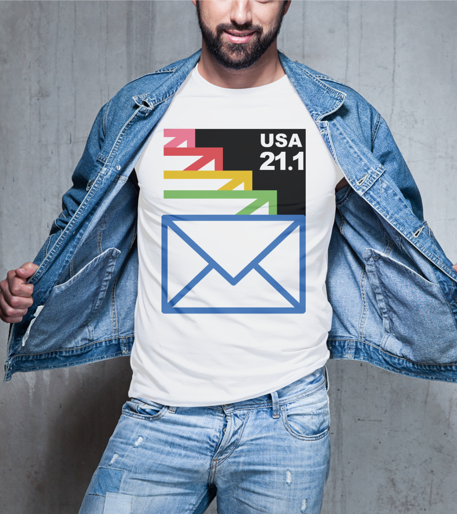 USA 21.1 Envelope Crop Top USPS Merch T-Shirt