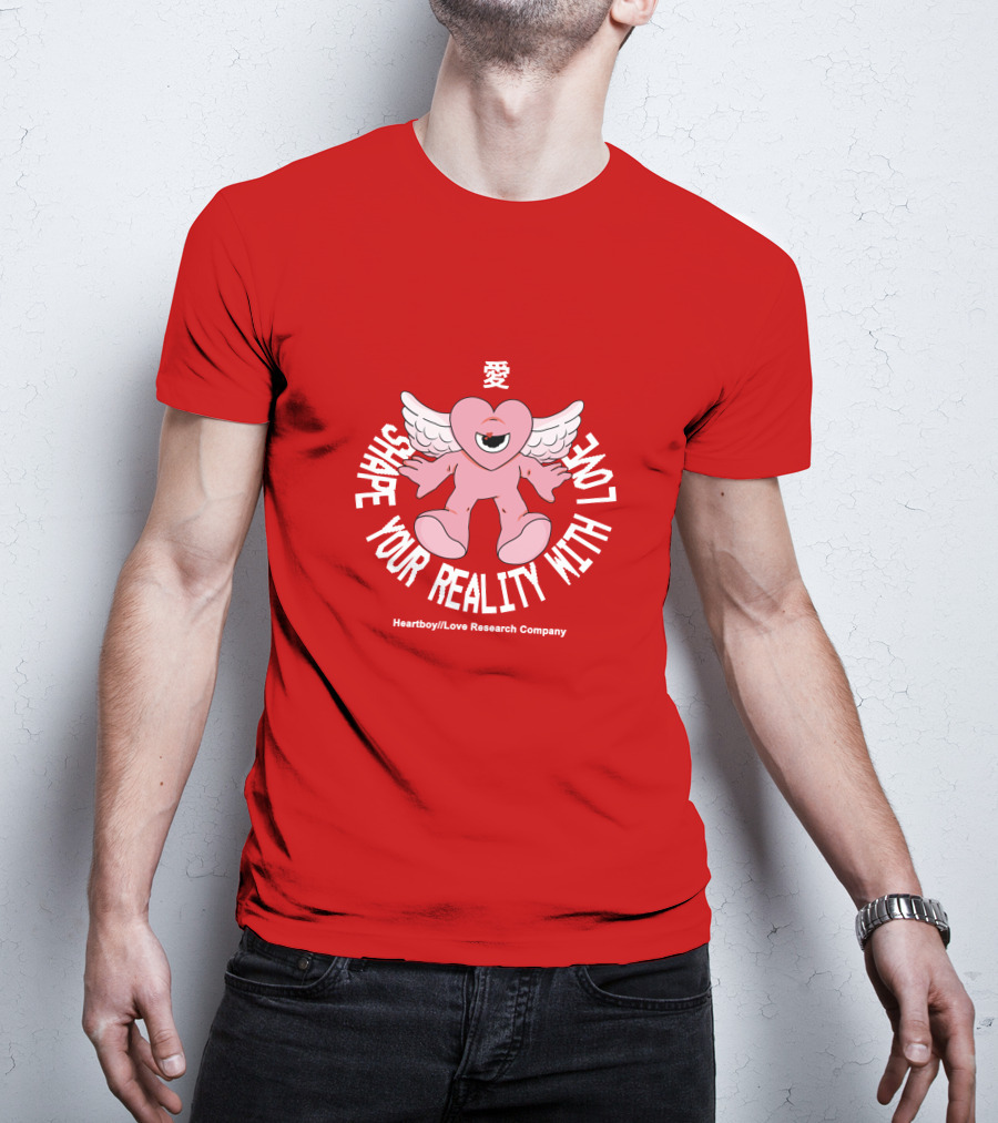 Heartboy Love Research Company Shape Your Reality With Love Winged Heart Character T-Shirt