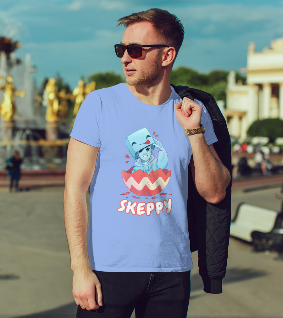 Skeppy Easter Merch Skeppy Egg Character In Red Cracked Shell T-Shirt