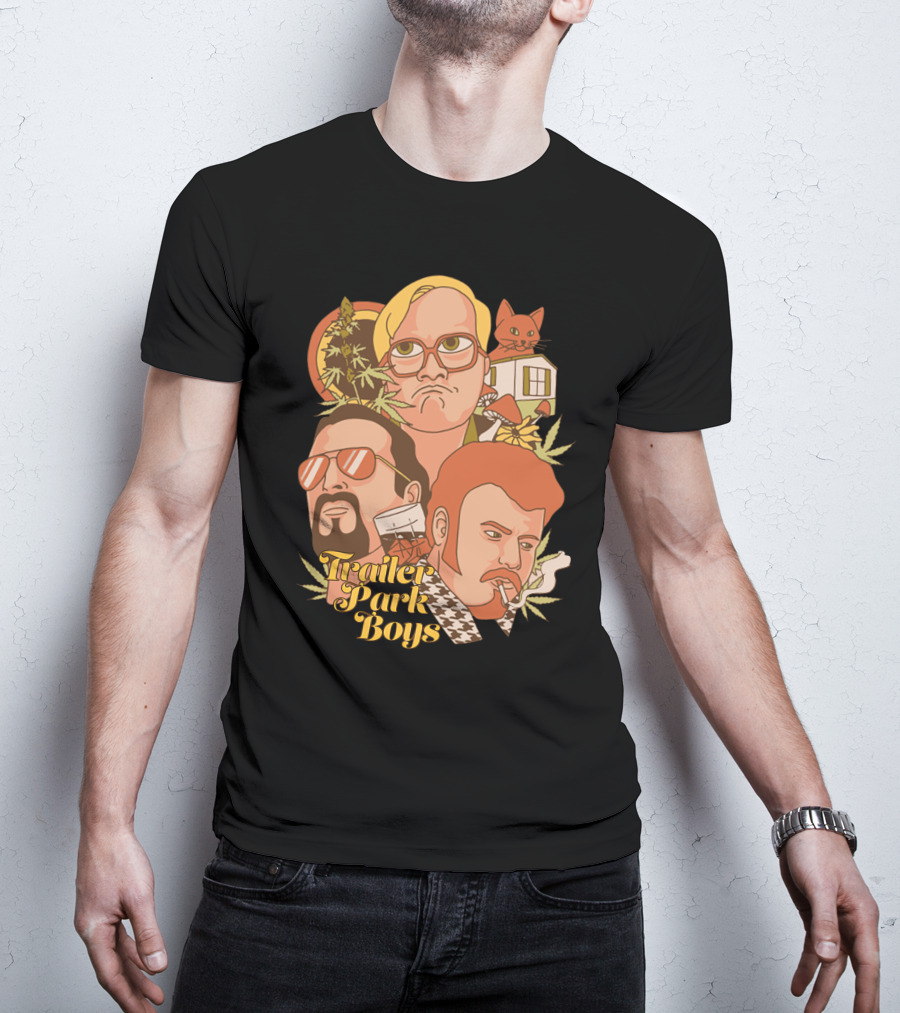 Trailer Park Boys Cannabis Cat Cartoon Trio T-Shirt
