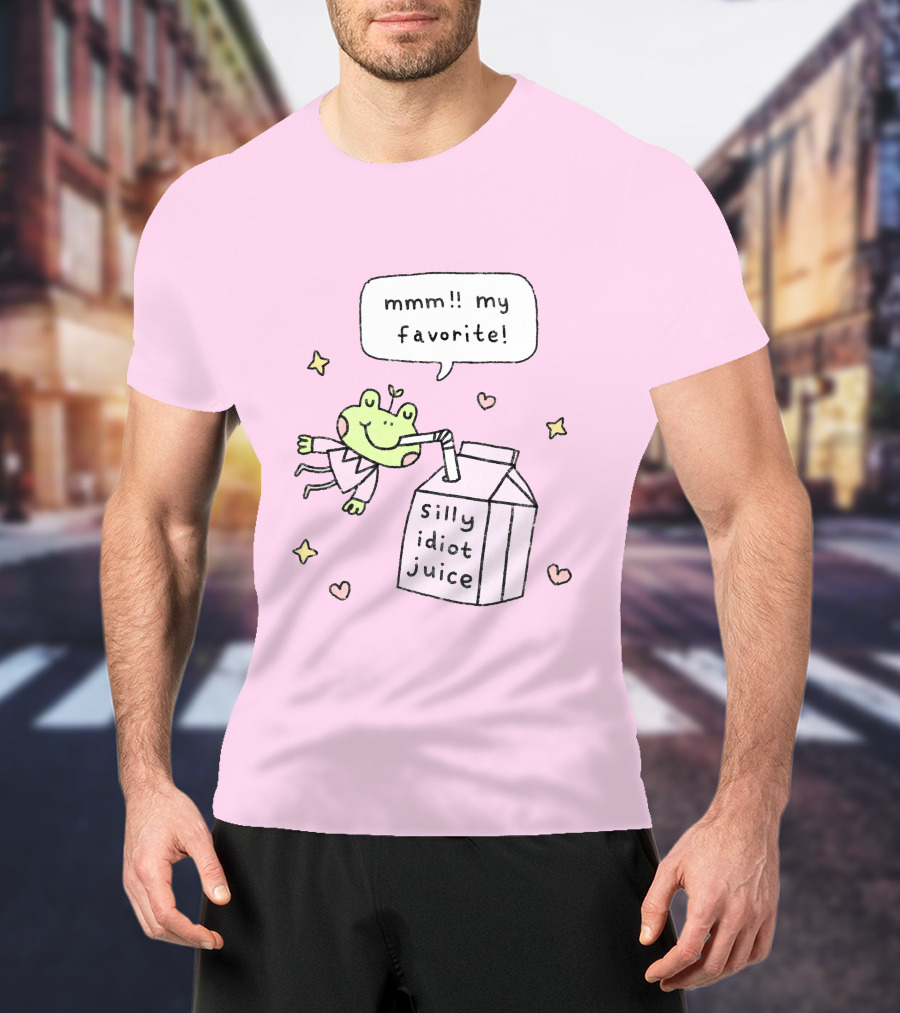Mmm My Favorite Silly Idiot Juice Frog With Stars And Hearts T-Shirt