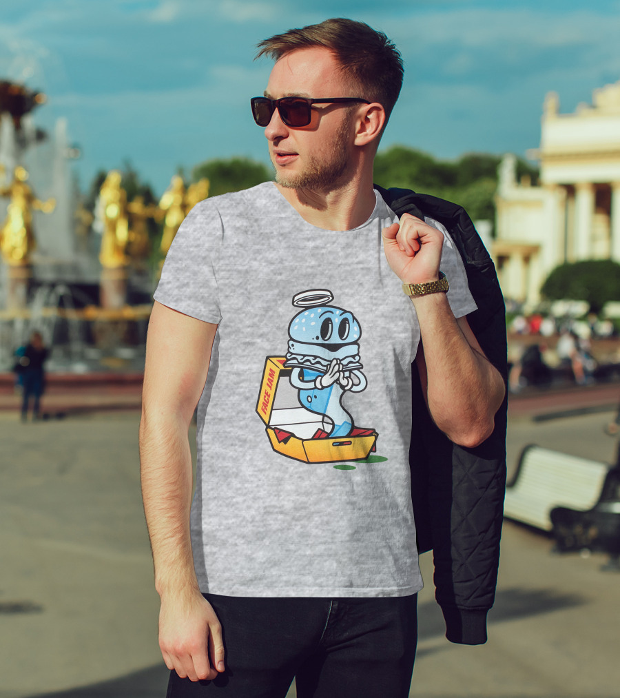 Face Jam Ghost Kitchen Halo Burger Spirit T-Shirt