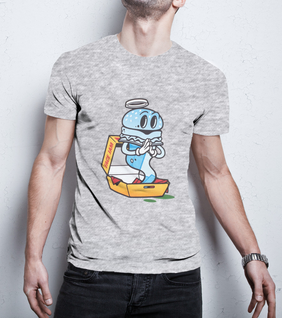 Shop Face Jam Merch Store FaceJamPod Cartoon Pizza Box Character T-Shirt