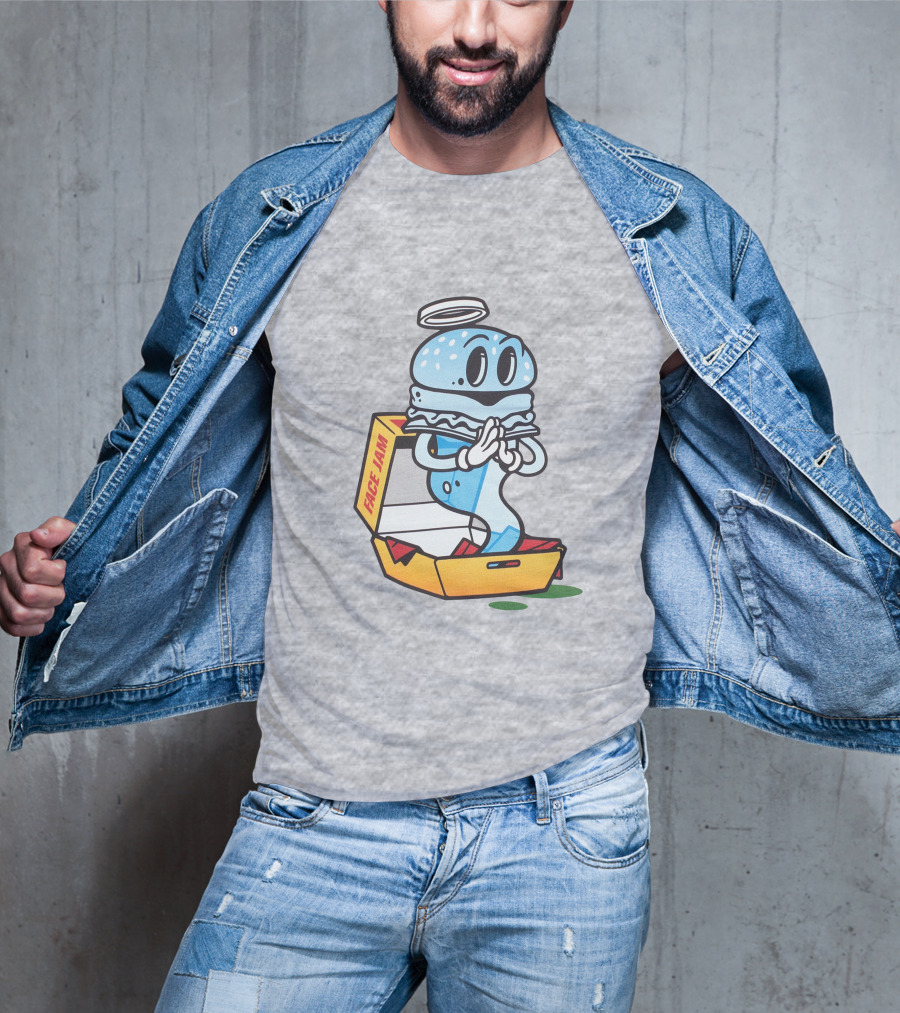Shop Face Jam Merch Store FaceJamPod Cartoon Pizza Box Character T-Shirt