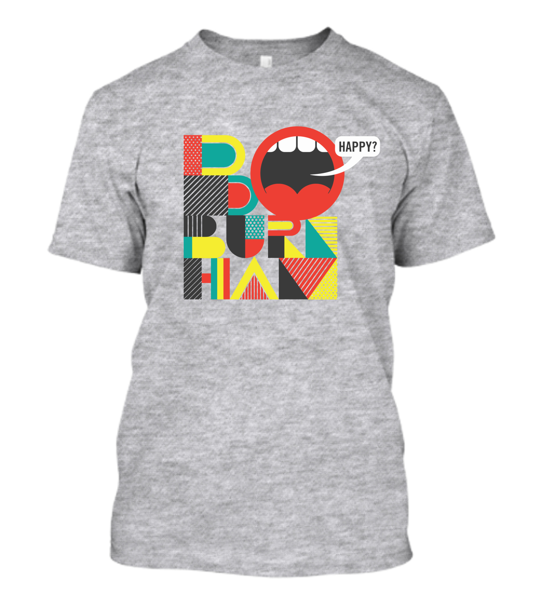 Bo Burnham Happy Mouth Pattern Text T-Shirt