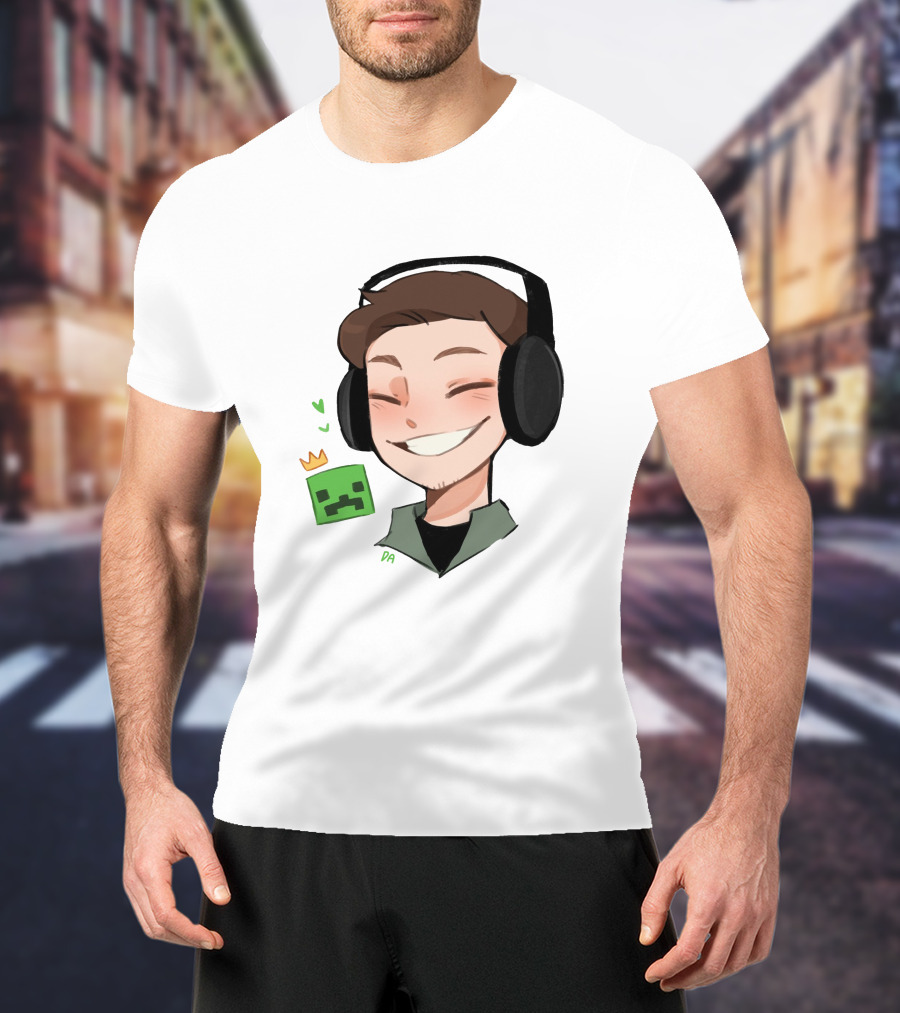 Sam Awesamdude Merch Handsamdude Pixel Crown Headphones Smile T-Shirt