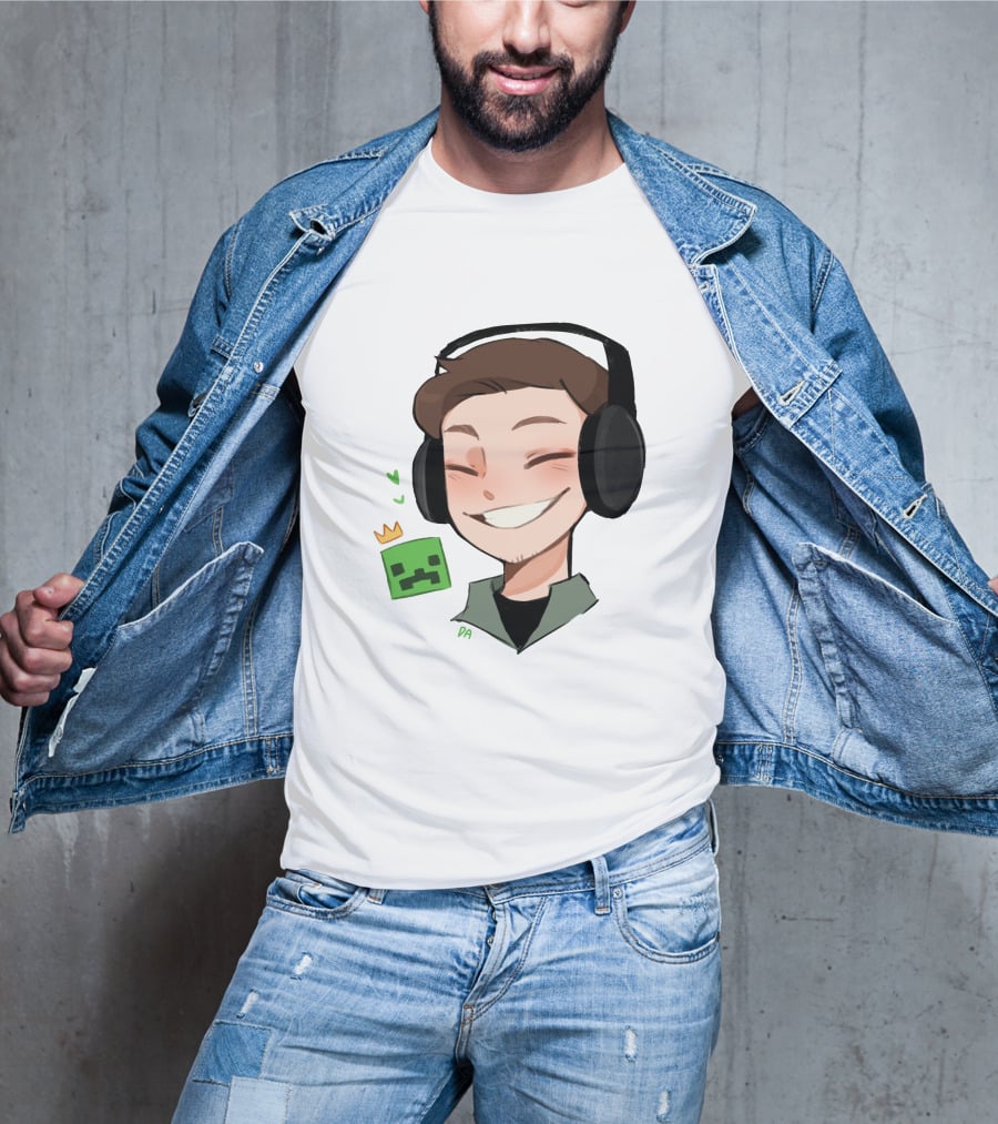 Sam Awesamdude Merch Handsamdude Pixel Crown Headphones Smile T-Shirt
