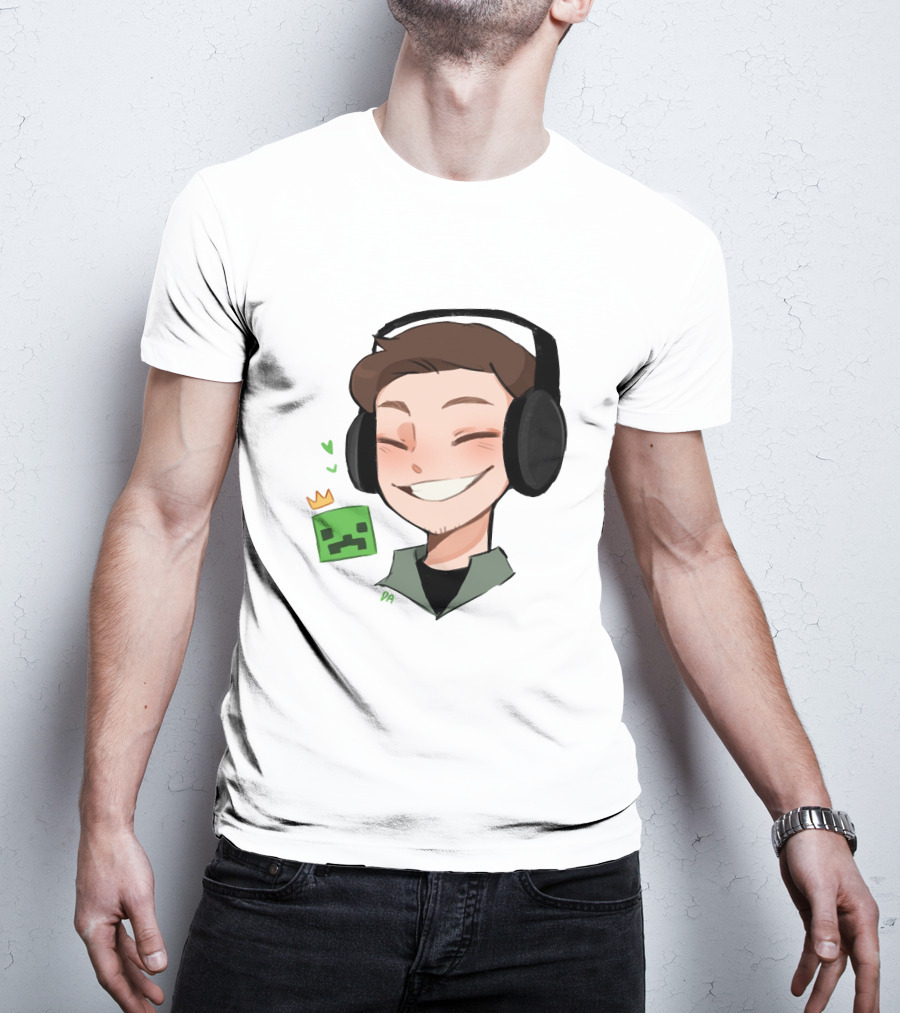 Awesamdude Creeper Man Merch Headphones Smiling Character T-Shirt