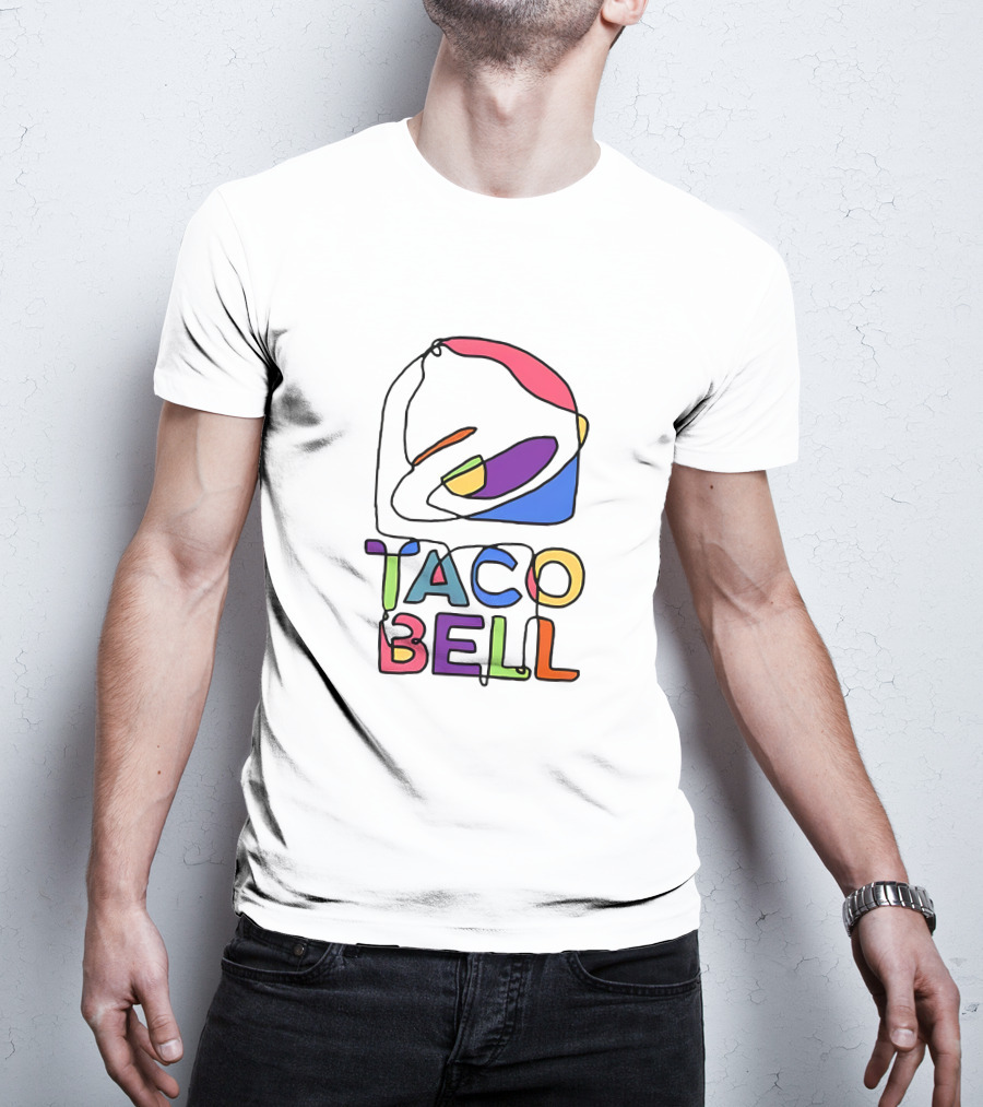 Taco Bell Trippy Logo Multicolor Outline T-Shirt